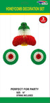 Red White Green Honeycomb Bell Fan Set 16″ by SoNice from Instaballoons
