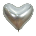 Reflex Silver Heart 14″ Latex Balloons by Betallic from Instaballoons