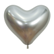 Globos de látex Reflex Silver Heart de 14″ (50 unidades)