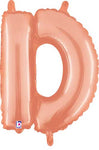 Rose Gold Letter D 14″ Foil Balloon by Betallic from Instaballoons