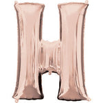 Rose Gold Letter H 34″ Foil Balloon by Anagram from Instaballoons