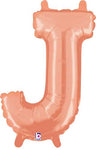 Rose Gold Letter J 14″ Foil Balloon by Betallic from Instaballoons