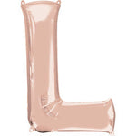 Rose Gold Letter L 34″ Foil Balloon by Anagram from Instaballoons