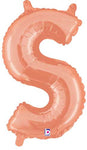 Rose Gold Letter S 14″ Foil Balloon by Betallic from Instaballoons