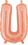 Rose Gold Letter U 14″ Foil Balloon by Betallic from Instaballoons
