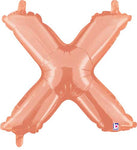 Rose Gold Letter X 14″ Foil Balloon by Betallic from Instaballoons