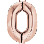 Rose Gold Number 0 34″ Foil Balloon by Anagram from Instaballoons