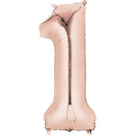 Rose Gold Number 1 34″ Foil Balloon by Anagram from Instaballoons