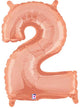Rose Gold Number 2 Two 14″ Balloon