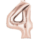 Rose Gold Number 4 34″ Foil Balloon by Anagram from Instaballoons