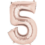 Rose Gold Number 5 34″ Foil Balloon by Anagram from Instaballoons