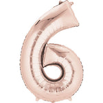Rose Gold Number 6 34″ Foil Balloon by Anagram from Instaballoons