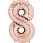 Rose Gold Number 8 34″ Foil Balloon by Anagram from Instaballoons