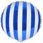 Royal Blue Striped 18″ Foil Balloon by Unique from Instaballoons
