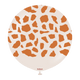 Safari Giraffe Caramel Brown Print on White Sand 24″ Latex Balloon