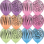 Safari Neon Assorted 11″ Latex Balloons by Qualatex from Instaballoons