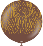 Safari Tiger Chocolate Brown with Gold Print 24″ Latex Balloon by Kalisan from Instaballoons