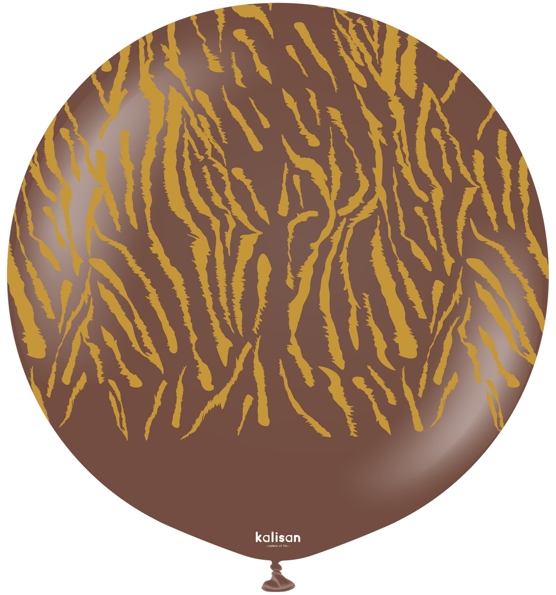 Safari Tiger Chocolate Brown With Gold Print 24″ Latex Balloon