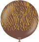 Safari Tiger Chocolate Brown with Gold Print 24″ Latex Balloon