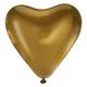 Globos de látex de 12″ con corazón dorado satinado (6 unidades)