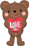 Satin Love You Bear 30″ Foil Balloon by Anagram from Instaballoons