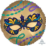 Satin Night In Disguise Mardi Gras 18″ Foil Balloon by Anagram from Instaballoons