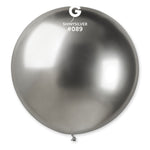 Shiny Silver 31″ Latex Balloon by Gemar from Instaballoons