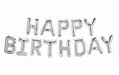 Silver Happy Birthday Kit 16″ Foil Balloon by Imported from Instaballoons