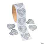 Silver Heart Thank You Stickers by Fun Express from Instaballoons