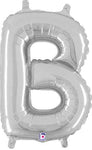Silver Letter B 14″ Foil Balloon by Betallic from Instaballoons