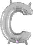 Silver Letter C 14″ Foil Balloon by Betallic from Instaballoons