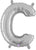 Silver Letter C 14″ Foil Balloon by Betallic from Instaballoons
