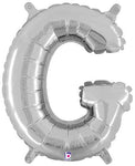 Silver Letter G 14″ Foil Balloon by Betallic from Instaballoons