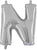 Silver Letter N 14″ Foil Balloon by Betallic from Instaballoons