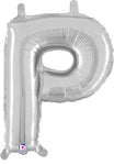 Silver Letter P 14″ Foil Balloon by Betallic from Instaballoons