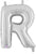 Silver Letter R 14″ Foil Balloon by Betallic from Instaballoons