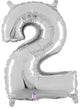 Silver Number 2 14″ Balloon