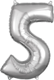 Silver Number 5 26″ Balloon