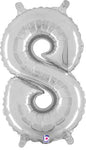 Silver Number 8 14″ Foil Balloon by Betallic from Instaballoons