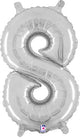 Silver Number 8 14″ Balloon