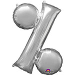 Silver Percentage Percent % Sign 34″ Foil Balloon by Anagram from Instaballoons