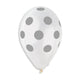 Silver Polka Dot Crystal Clear 12″ Latex Balloons (50 count)