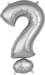 Silver Question Mark ? Symbol 34″ Foil Balloon by Anagram from Instaballoons