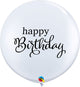Simply Happy Birthday White 36″ Latex Balloons (2 count)