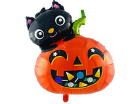 Smiley Pumpkin & Cat 28″ Foil Balloon by Winner Party from Instaballoons