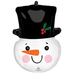 Smiley Snowman Head 23″ Foil Balloon by Anagram from Instaballoons