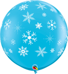 Snowflakes & Sparkles-A-Round 36″ Latex Balloons by Qualatex from Instaballoons