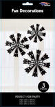 Black and White Checkered Fan Set (3 piece set)