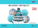 Kit de ramo de globos de pastel azul de feliz cumpleaños