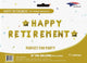 Happy Retirement 16″ Kit de pancartas con globos dorados